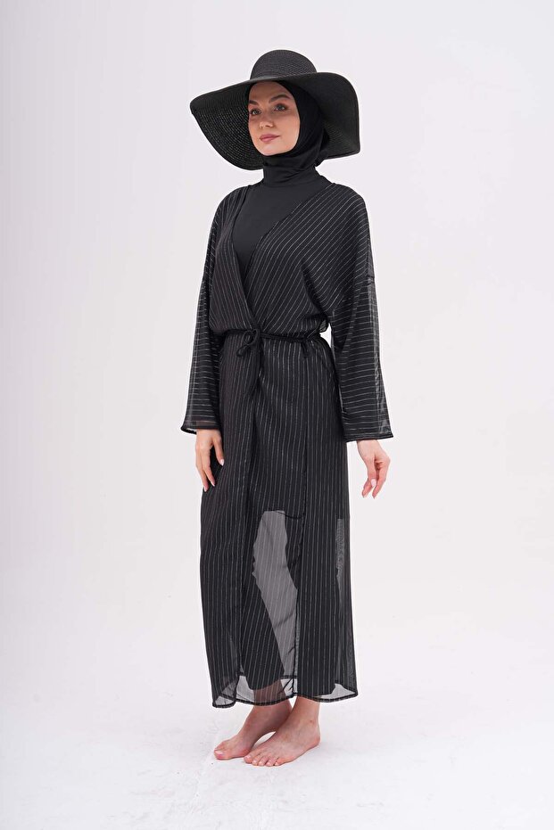 Strój kąpielowy z hidżabem – wzorzyste pareo - 2