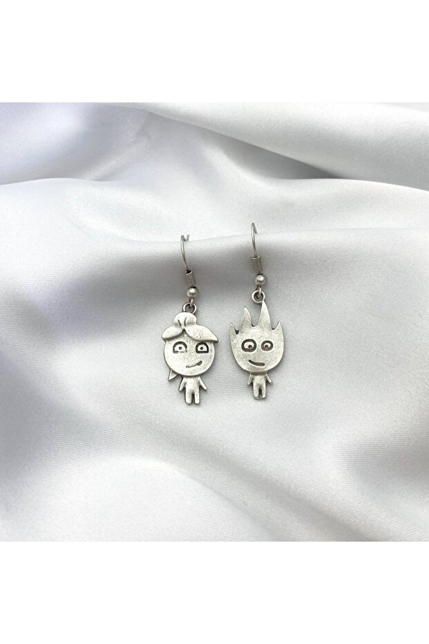 Fire and WAter Patterned Earrings - 1