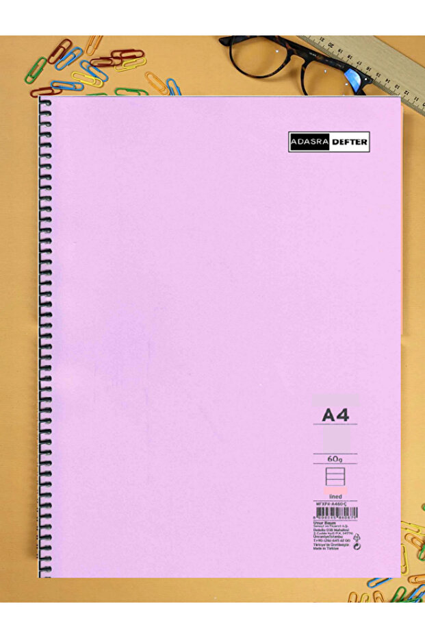 دفتر ملاحظات مقاس A4 بغطاء حلزوني من البولي بروبيلين مكون من 96 ورقة دفتر ملاحظات مسطر / 7 قطع / مجموعة - 2