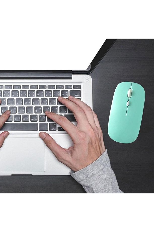 Macbook Şarj Edilebilir Sessiz Bilgisayar ve Dizüstü Bilgisayar Kablosuz Bluetooth Mouse Fare - 3