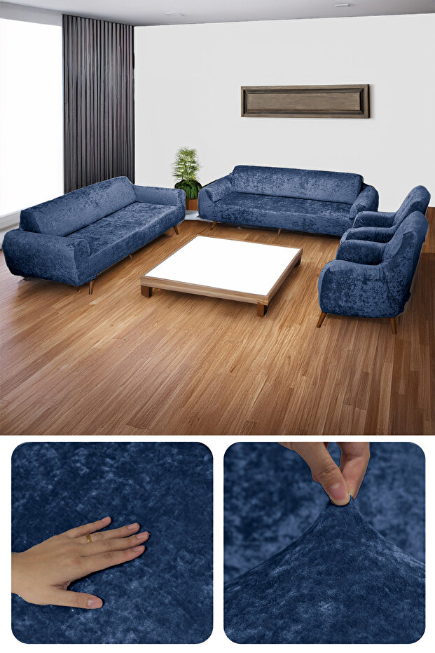 Velvet Elastic 3 3 1 1 Seat Cover Set | Sofa Cover | Sofa Bed Cover Case