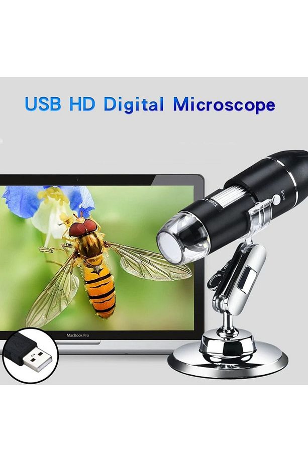 Dijital Mikroskop 1600x 2Mp Usb 8 Led Çok Amaçlı Tekstil Baskı Cilt Saç Biyolojik Analiz - 6