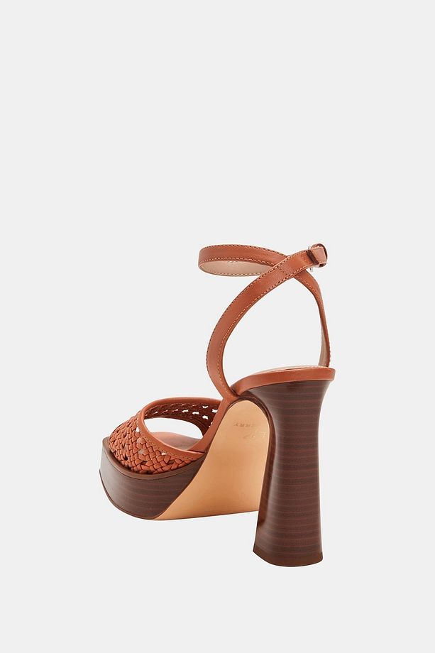 The Steady Ankle Strap Kadın Taba Hasır Topuklu Sandalet - 8