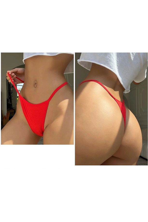 2 Li Paket Dantel String , Tanga - 5