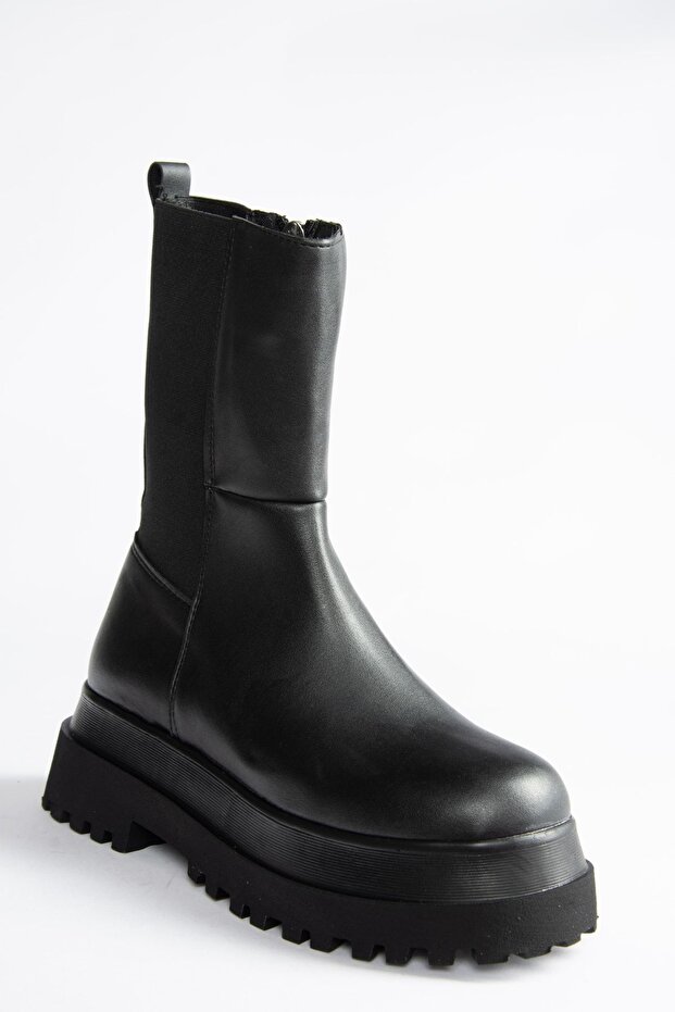 Fekete vastag talpú női csizma J267063109 - 7