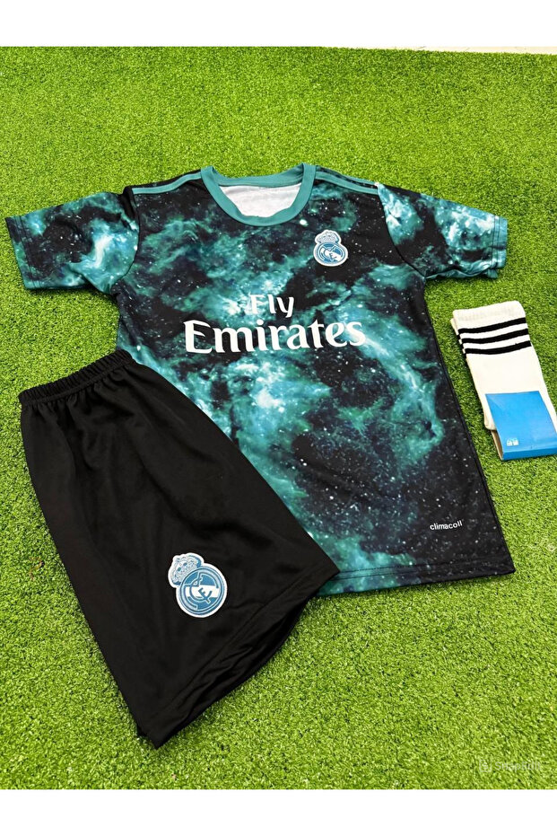 Alaturka Mix Galaxy Desenli Cr7 Ronaldo Özel Tasarım Çocuk Forması (FORMA ŞORT ÇORAP)