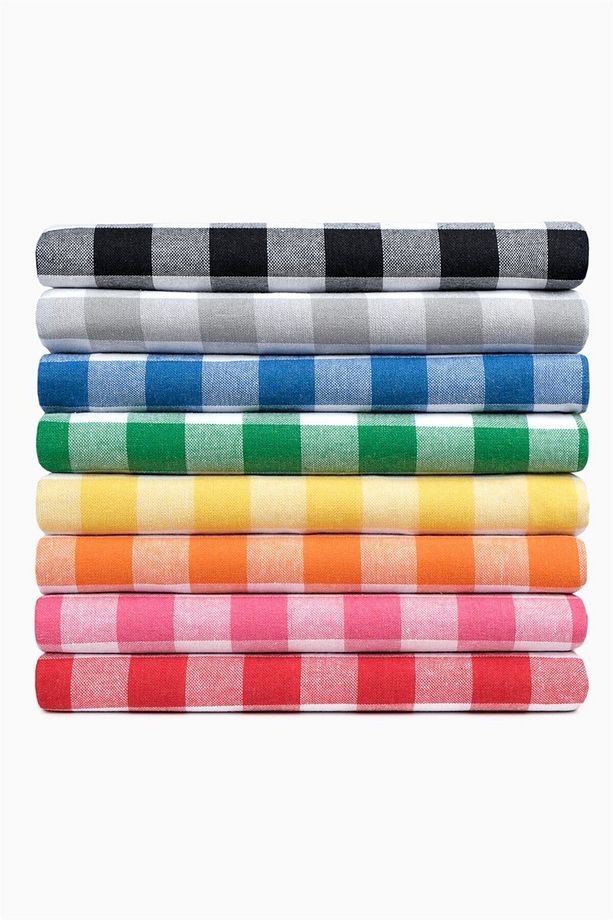 Mavi Kareli Masa Örtüsü - Retro Tarz Piknik Ve Bahçe Kullanımı Için Örtüler - 160x160 Cm - 4