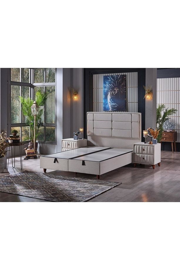 Tutku Home Genova Torba Yaylı Ergonomik 4 Mevsim Ortopedik Yatak+Baza+Baza Başlığı - 4