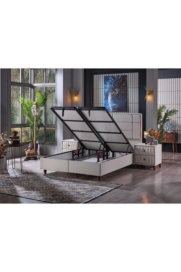 Tutku Home Genova Torba Yaylı Ergonomik 4 Mevsim Ortopedik Yatak+Baza+Baza Başlığı - 5