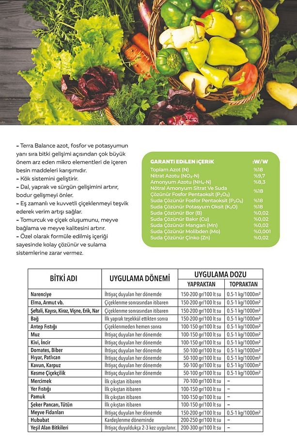 Terra Balance Üre Nitrat Amonyum Azot Fosfor Potasyum 18-18-18 Npk Toz Gübre 1 Kg Pcm1-2 - 2
