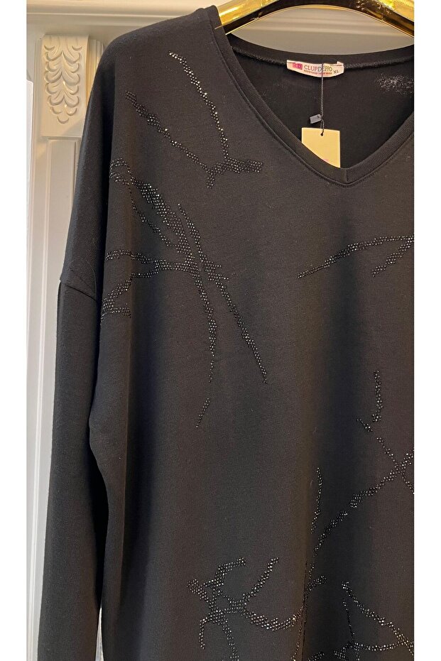 Tasarım Taşlı Bluz - 1