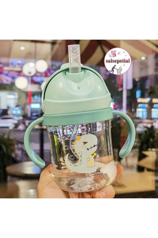 250ml Figürlü Pipeti Suluk Bebek Matara Sevimli Su Şişesi Bebek Pipetli Biberon Matara - 5