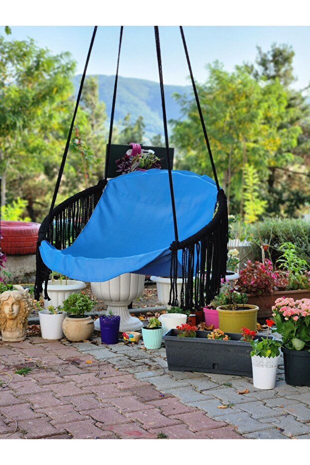 Makrome Kumaş Salıncak Mavi - 8