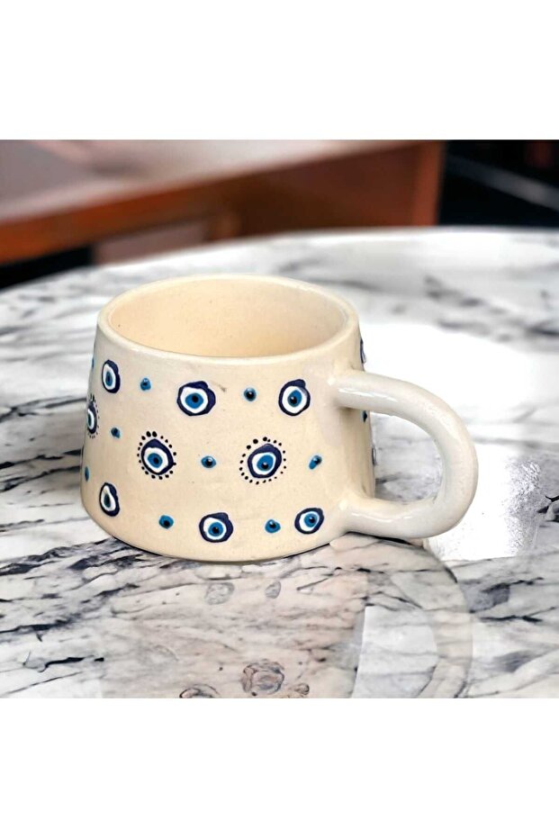 كوب سيراميك عين الشر 200 سم مكعب - كوب قهوة مطرز يدويًا - 1