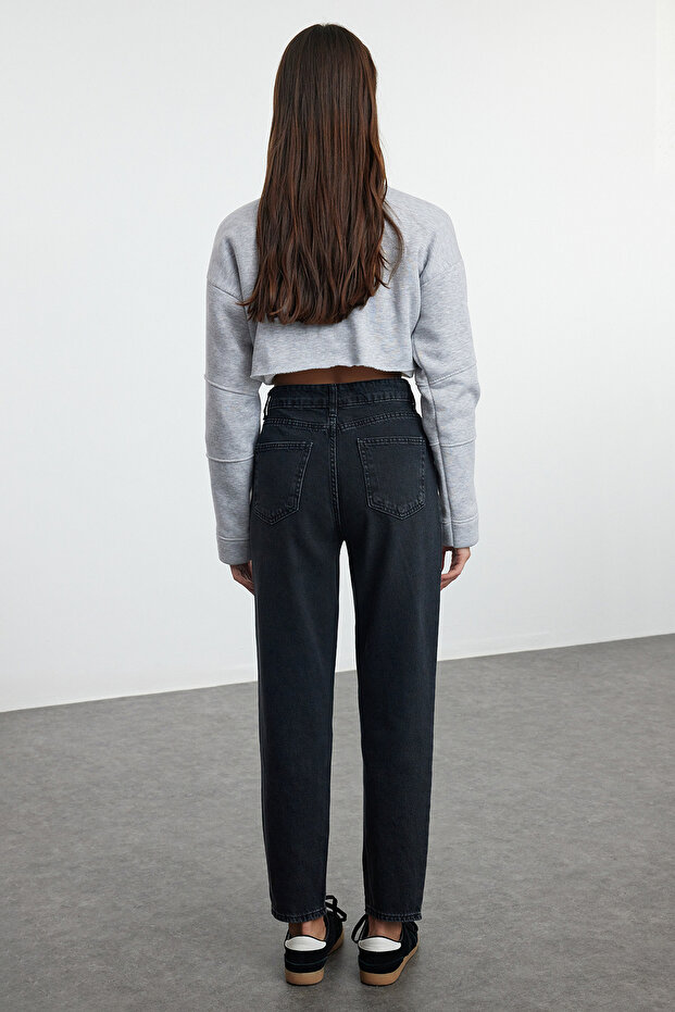 Czarne jeansy Mom z wysokim stanem Twoaw25Je00072 - 6