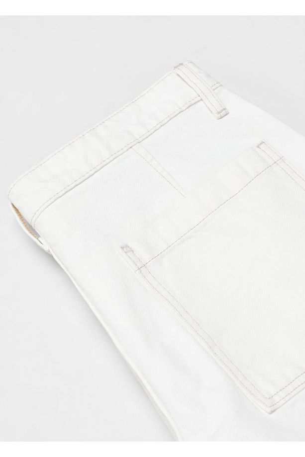 Pamuklu denim bermuda şort - 8