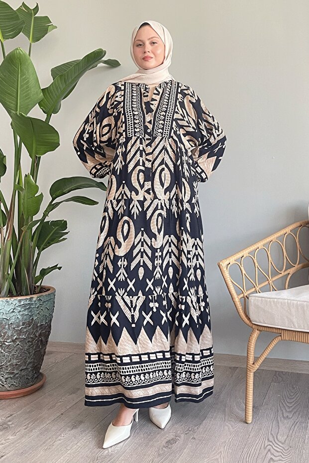 Salaş Siyah Viskon Elbise - 1