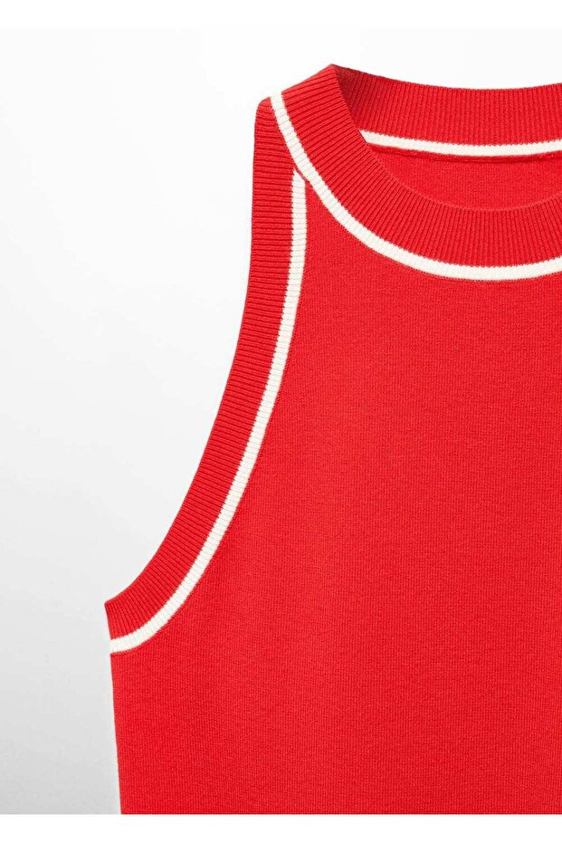 Kontrast süslemeli bluz - 7