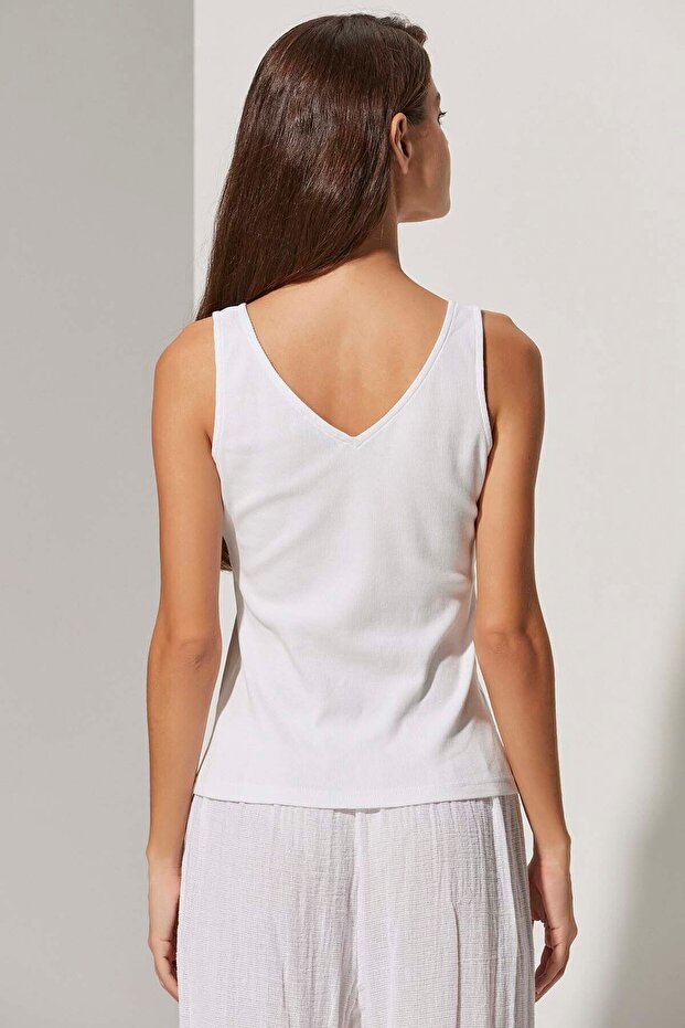 Kaşkorse Beyaz Kadın T-shirt - 5