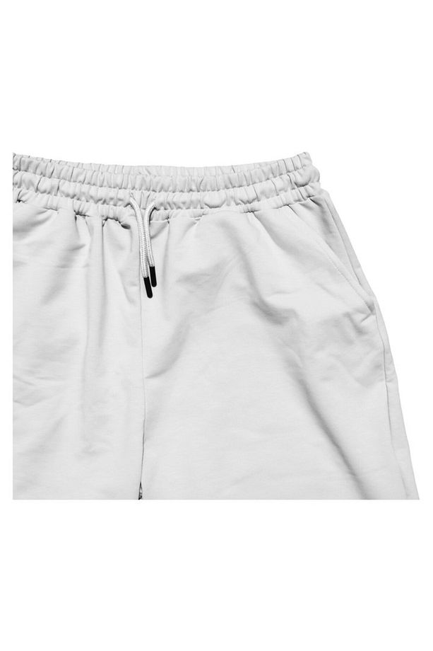 Basic Beyaz Unisex Bermuda Şort - 3