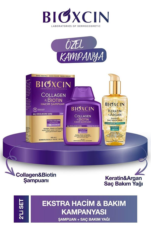 Collagen & Biotin Şampuan 300ml Keratin Argan Saç Bakım Yağı - 1