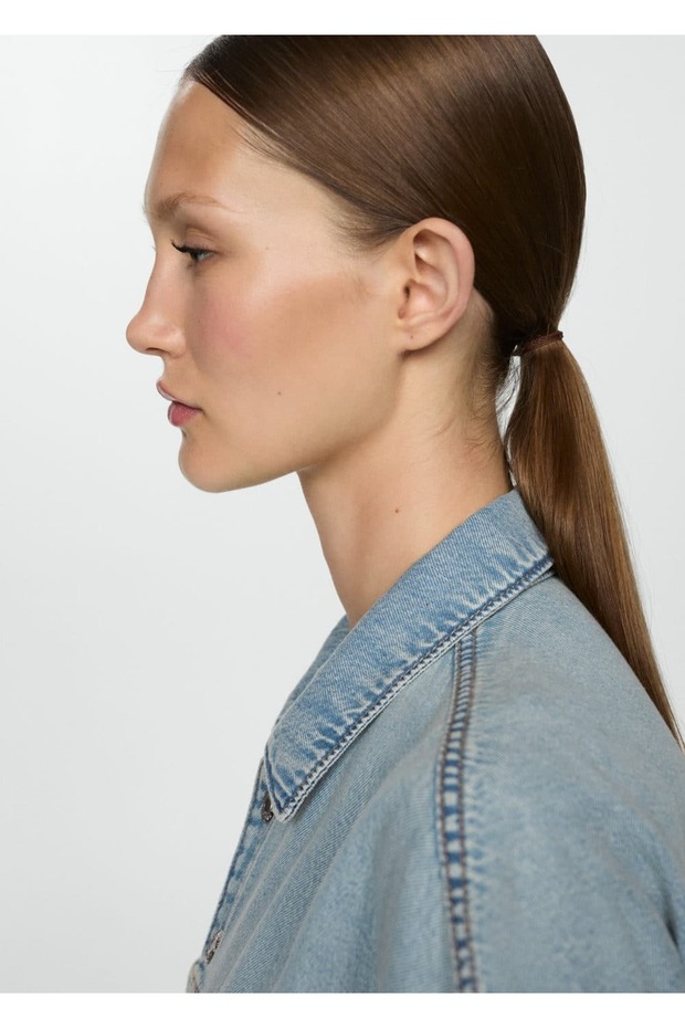 Çok yönlü düğmeli denim tulum - 5