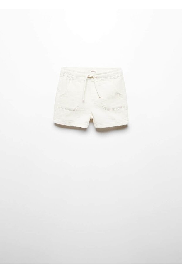 Beli elastik pamuklu şort - 3