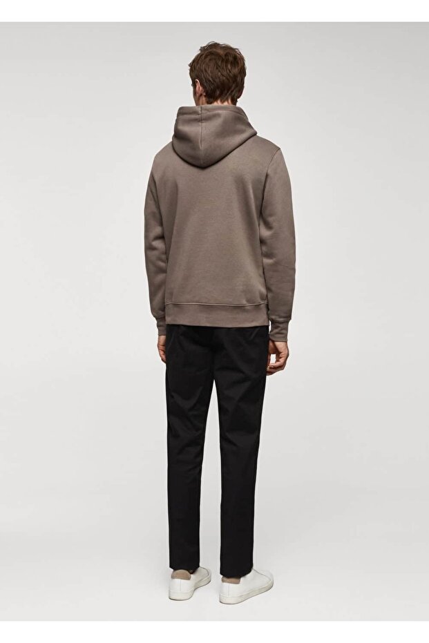 Kapüşonlu Pamuklu Kanguru Sweatshirt - 4