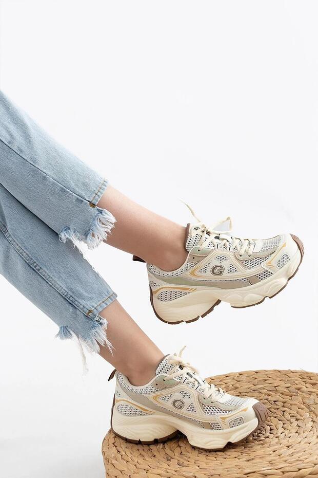 24y459 Women's Sneaker Sports Shoes-beige