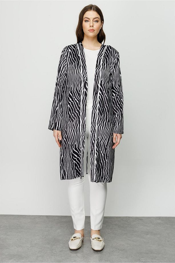 Modailgi Zebra Desen Ikili Uzun Tunik Siyah - 3