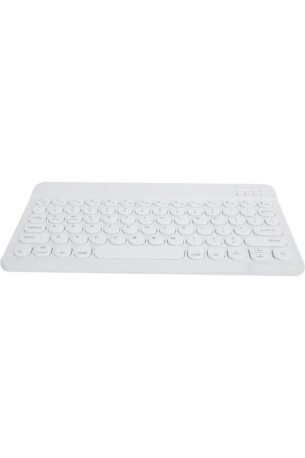 Apple iPad Pro 6. Nesil 12.9" Uyumlu Kablosuz Bluetooth Şarj Edilebilir Yuvarlak Tuşlu Klavye - Beya - 8
