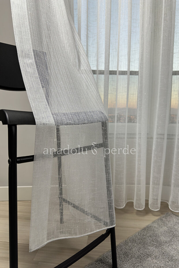Silvery Natural Linen 1/3 Dense Pleated Iron-Free Wrinkle-Resistant Ecru Heavy Weight Lead-Weighted