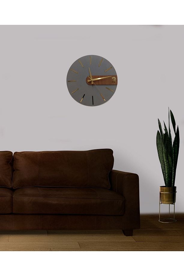 Modern Şık Rustik Vıp Dekoratif Katmanlı 40cm Duvar saati - 5