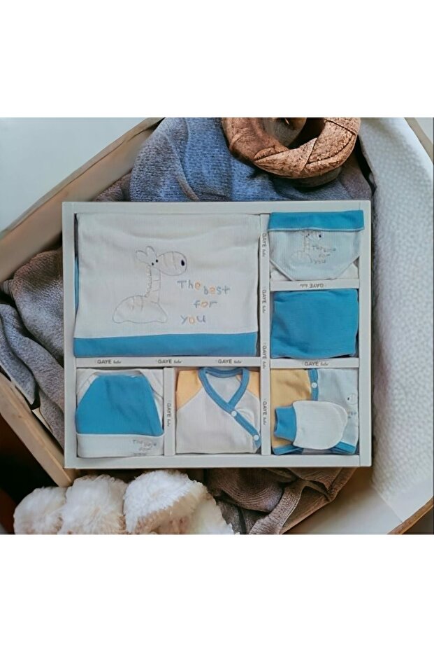 Baby Hospital Discharge 10-Piece Luxury Set, Animal Giraffe Patterned, New Model Bodysuit Set