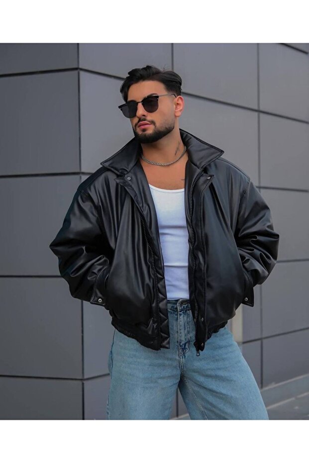 New Season Men's Oversize Leather Jacket