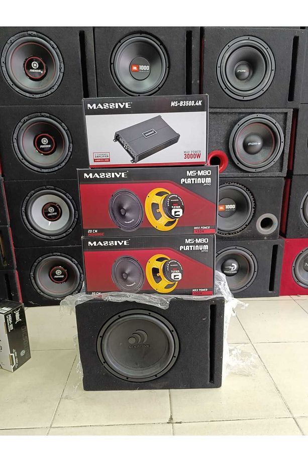 KOMPLE SETT! 30 CM MASSİVEE BAS , 2 TAKIM 20 CM MASİV MİDRANGE VE 4 KANAL MS-B3500.4K AMFİ - 3