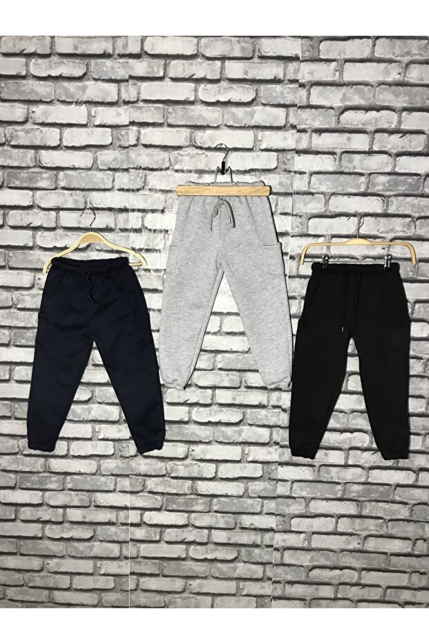 Kids Sweatpants Triple Pack (Black, Grey, Navy Blue)