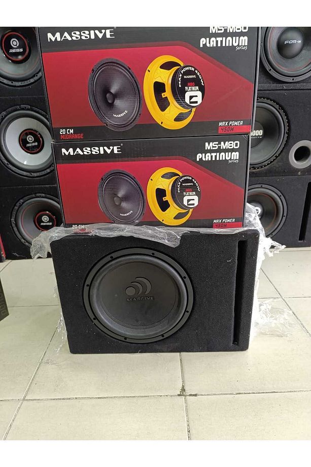 KOMPLE SETT! 30 CM MASSİVEE BAS , 2 TAKIM 20 CM MASİV MİDRANGE VE 4 KANAL MS-B3500.4K AMFİ - 4