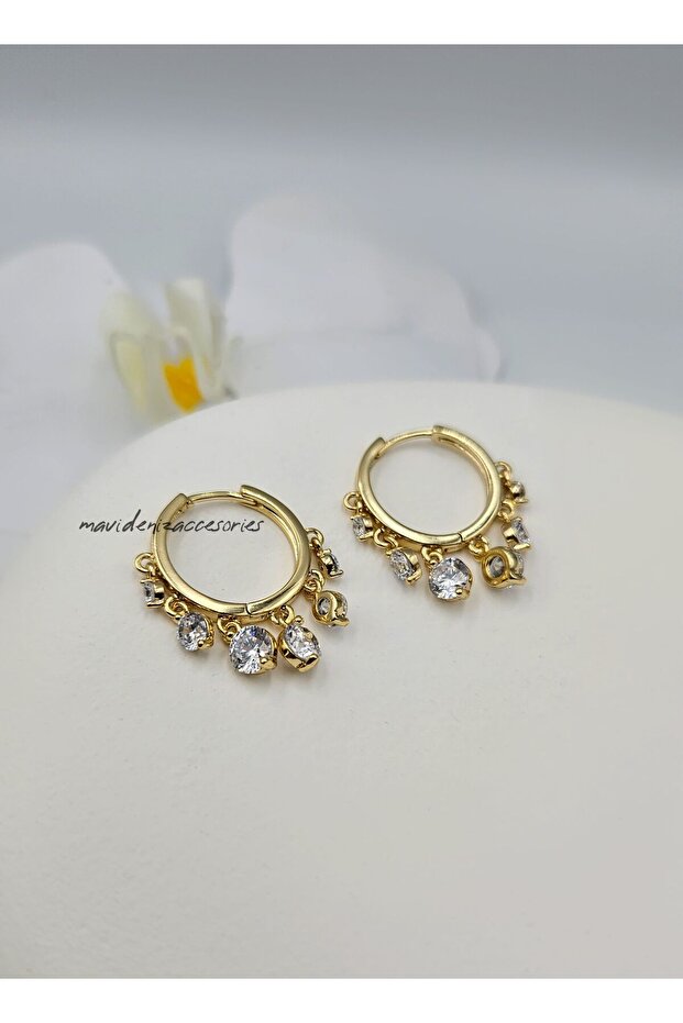 Steel Earrings, Multiple Earrings, Dangling Earrings, Non-Tarnish Earrings, Anti-Allergen Earrings, Stone Earrings