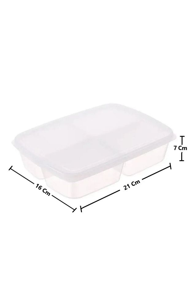 10 Adet 2 Boy Şeffaf Bölmeli Saklama Kabı Seti 5+5 (5 ADET 400 ML) (5 ADET 1000 ML) Buzluk Kabı - 7