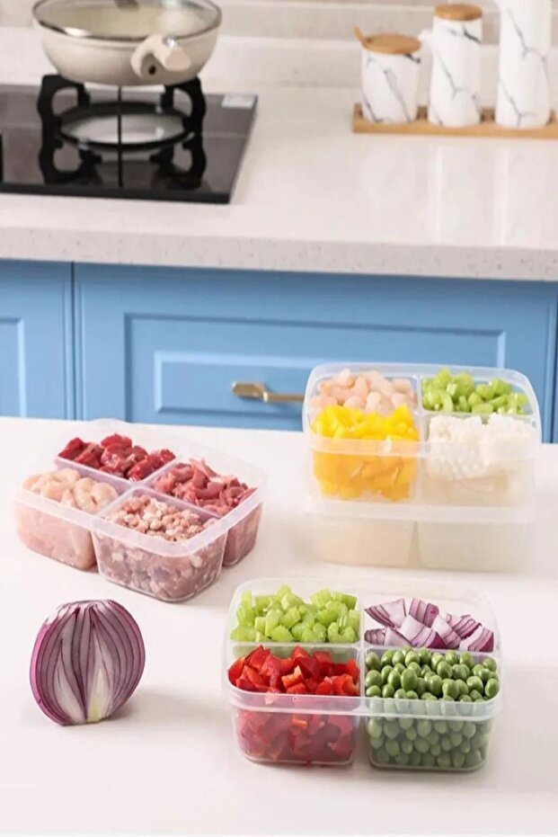 8 Pieces 2 Size Portion Compartments - 4 4 Icebox Meat Mincer Sacrifice Set - 4