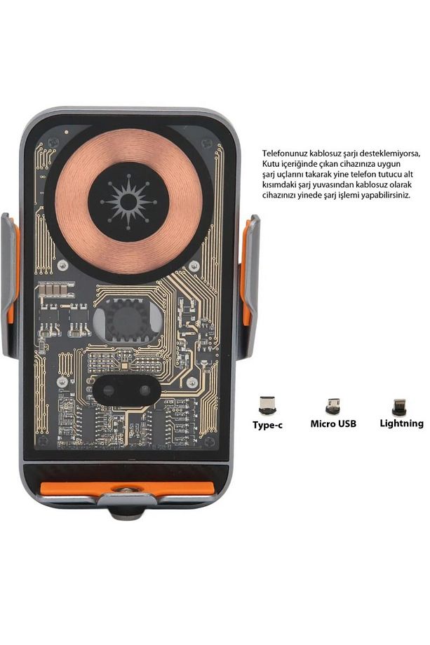 Magsafe Kablosuz iPhone Xiaomi Samsung Sensörlü Araç Tutucu Şarj Cihazı C11 - 3