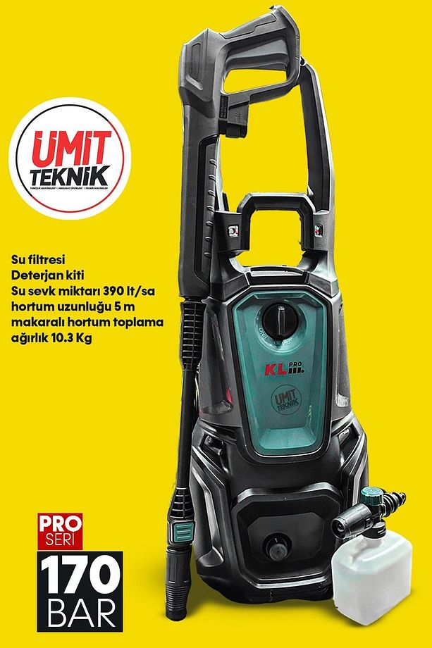 Profesyonel Yüksek BasınçYıkama Zemin,Cam,Halıi,koltuk Yıkama 2500W 170Bar Basınçlı Yıkama Makinesi - 3