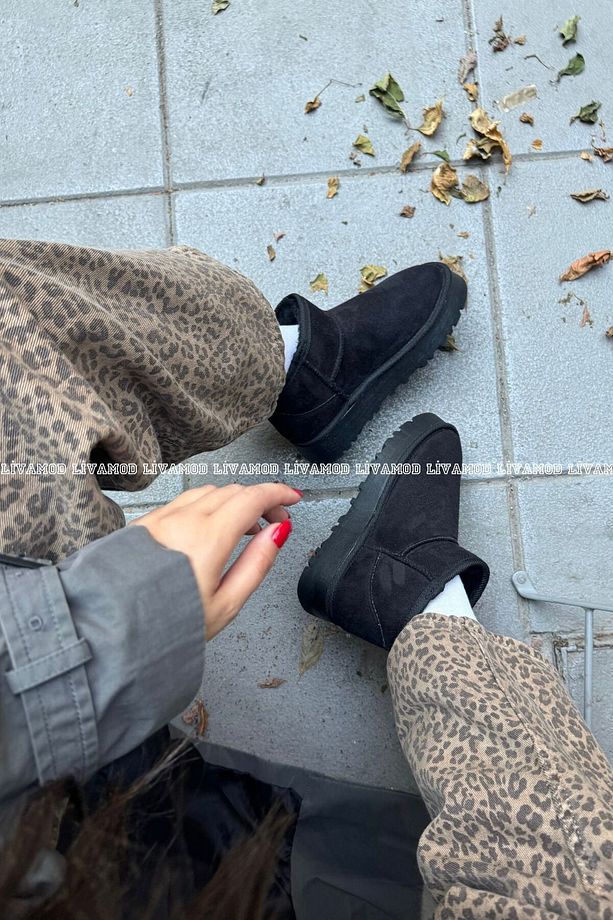 Teel Içi Kürklü Mini Süet Kışlık Taban Bot & Bootie - 2