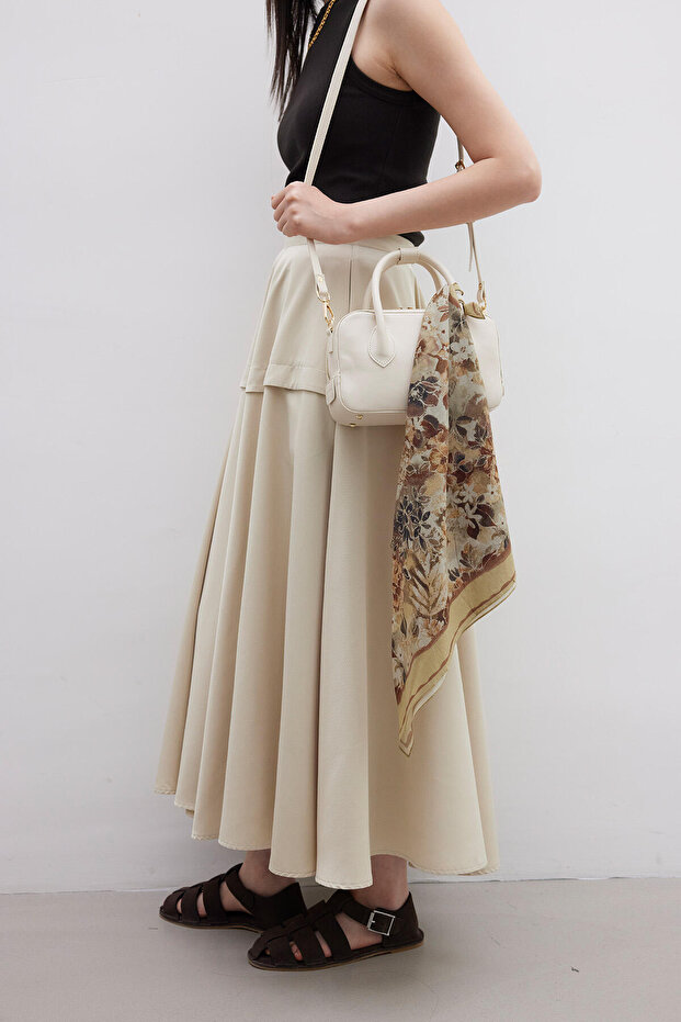 Beigefarbene Ester-Ledertasche - 3