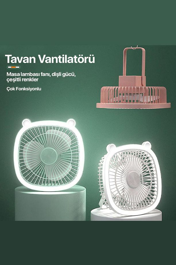 Tavan Vantilatörü Çok Fonksiyonlu Güçlü Motor Ayarlanabilir 3 Mod Ambiyans Gece Işığı - 1