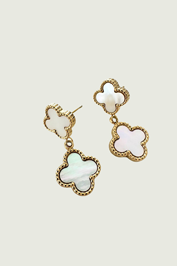 2'li kadın yonca küpe - 5