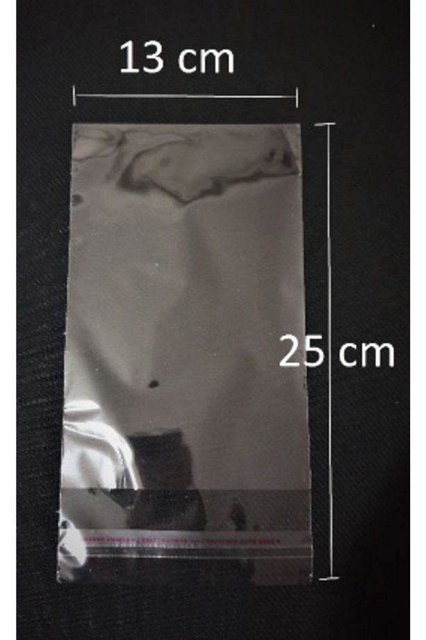 Şeffaf Yapışkanlı Poşet - Opp Kendinden Yapışkanlı 10 ' Lu Maske Poşeti 13x25 Cm - 100 Adet - 1