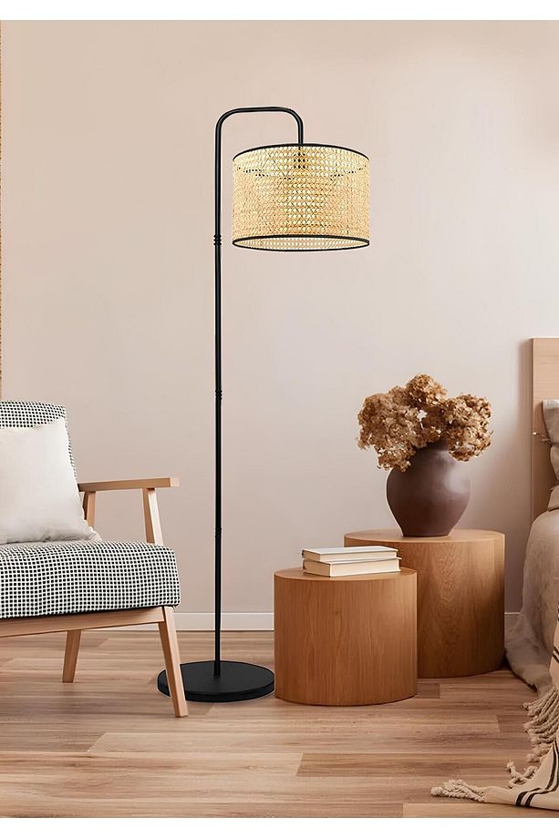 Urban Hazeran Rattan Lambader Gece Lambası Metal Ayak - 1