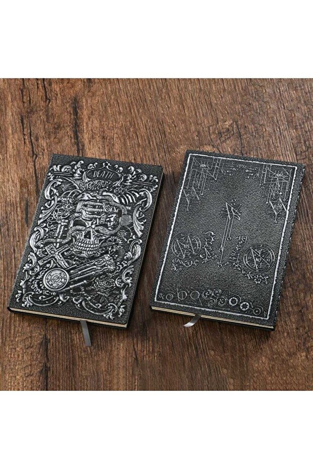 دفتر هدايا من الجلد المنقوش على شكل جمجمة - 2